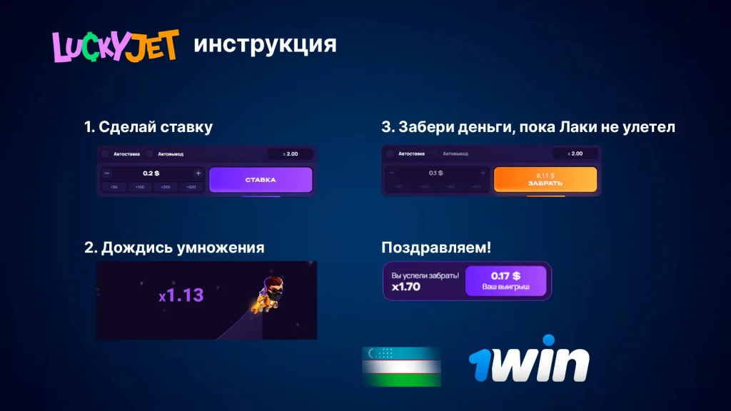 Как играть в Lucky Jet в казино 1Win Инструкция